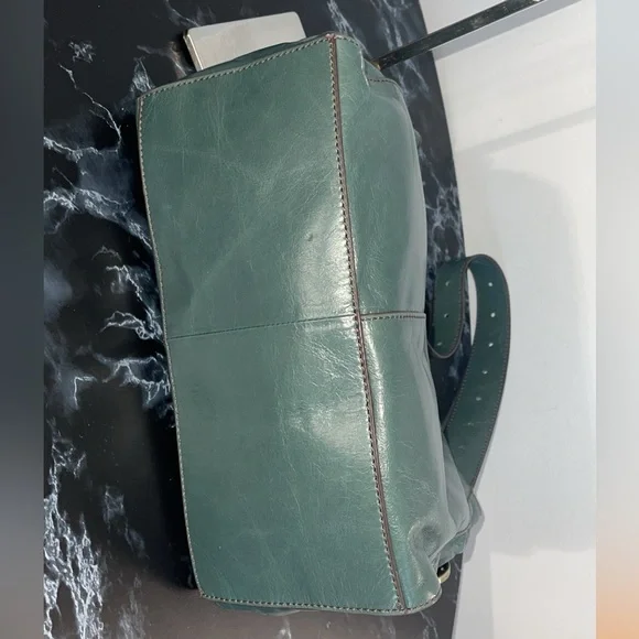 HOBO Handbag Render Shoulder Bag Polished Leather Sage Leaf AUTHENTIC NWT - Picture 7 of 8